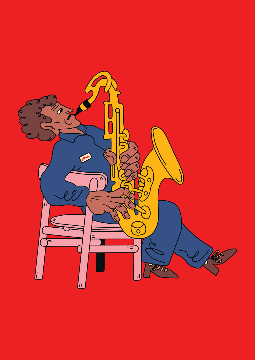 ilustração: músico tocando sax